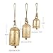 Deco 79 Gold Metal Tibetan Inspired Decorative Giant XL Cow Bells with Jute Hanging Rope, Set of 3 10