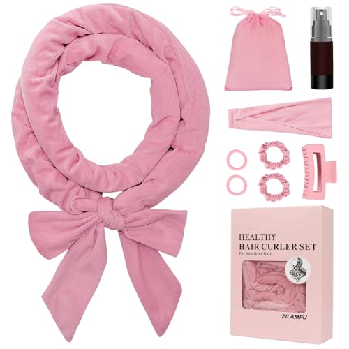 ZILAMPU Heatless Curls Overnight for Long Hair, No Heat Hair Curlers to Sleep In Overnight Curls,...