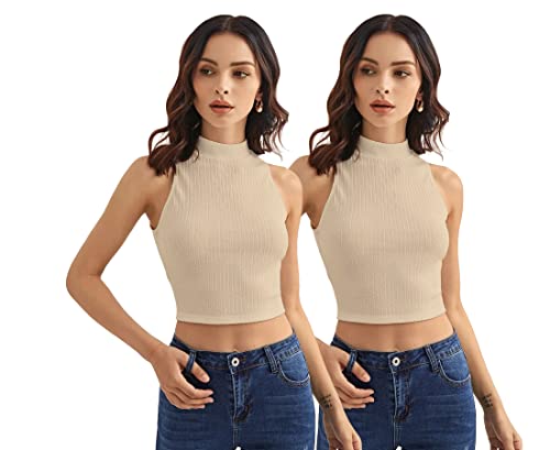 Image of Shasmi Women Crop Top, Ribbed, Stylish Tank Top, Soft and Comfy Fabric has Some Stretch