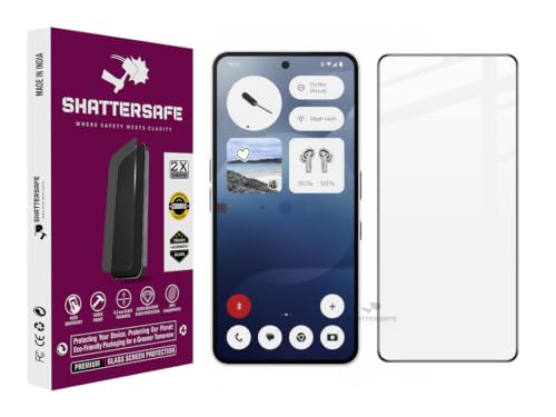 Image of Shattersafe Oleophobic Tempered Glass Screen Protector Compatible For Nothing Phone 3 [Pack of 1]. Edge To Edge Full Screen Protection With Easy Installation Kit & Case Friendly Fit.