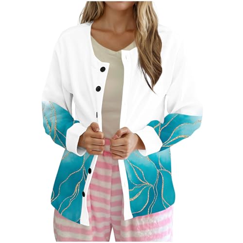 Festival Christmas Outfits for Women Winter Fall Print Cardigan Jacket Outerwear Women 2025