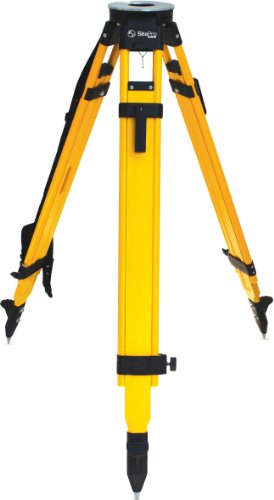 SitePro 01-WDF20-DCB 5/8-11 Heavy Duty Fiberglass and Wood Tripod with Dual Clamp. Black