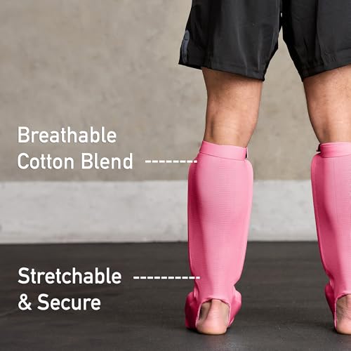 MMA Shin Pads for Muay Thai and Kickboxing, Protective Shin Guards with Instep Guard for Sparring and Training, for Adults, Kids, and Youth