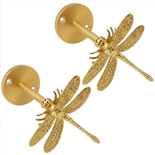 Set of 2 Dragonfly Curtain Holdbacks, Swag Holders for Windows,