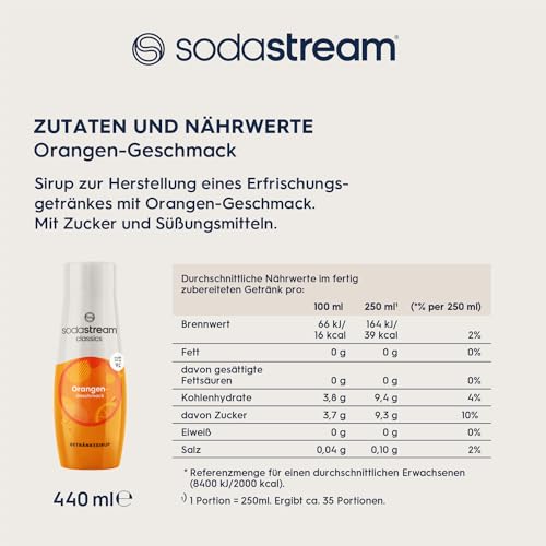 SodaStream Sirup Orange, 1x Flasche ergibt 9 Liter Fertiggetränk, Sekundenschnell zubereitet und immer frisch, 440 ml 6