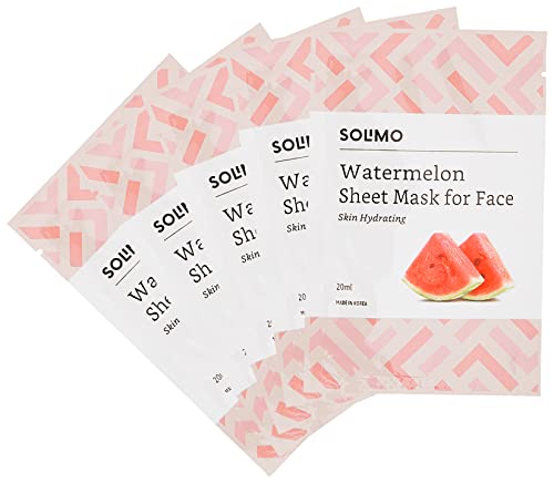 Amazon Brand – Solimo Face Sheet Mask, Watermelon, Pack Of 5
