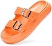 Ciabatte Donna Sandali Uomo Pillow Pantofole da casa Morbide Estive Cuscino Ciabatte Spiaggia Piscina Nuvola da Bagno Suola Spessa Antiscivolo Eva Slides Unisex,37/38 EU,Arancione_2381