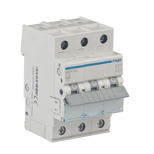 Leitungsschutzschalter Hager MCN332 biconnect Klemmsystem Drehstrom (3P), Charakteristik C bis 32 Ampère, 6kA Kurzschlussfestigkeit