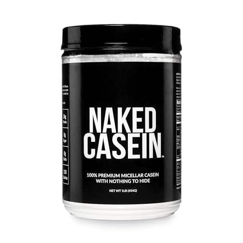 NAKED Casein - 1Lb Micellar Casein Protein - Bulk, Zero Carb, NSF Certified, GMO-Free, Gluten Free, Soy Free, Preservative Free - Stimulate Muscle Growth - Enhance Recovery - 15 Servings