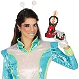 FIESTAS GUIRCA | Pistola Espacial de Mentira (25 cm) - Accesorio de Disfraz para Superhéroes Villanos Carnaval Halloween Fiestas Temáticas - Hombre Mujer Infantil - Negro Rojo