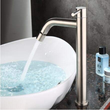 Robinet lave-mains noir acier inoxydable 304 haute résistance pour bain