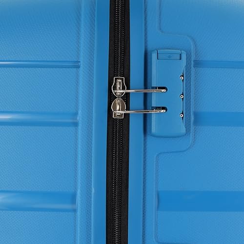 Image of American Tourister Upland Sport 79 CM Large Checkin Polypropylene (PP) Hard 4 Wheels Spinner Luggage /Suitcase /Trolley Bag for Travel (Mediterranian Blue)