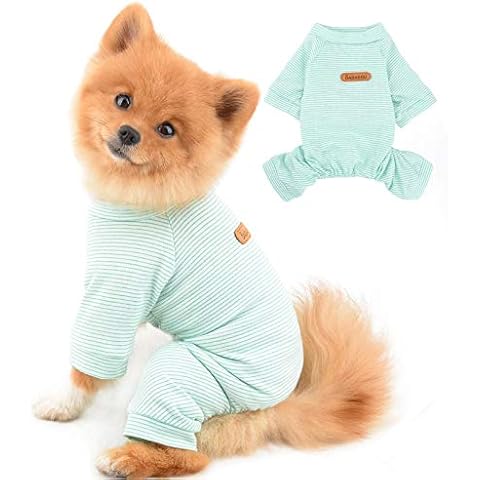PAIDEFUL Pijamas para Perros y Gatos de Rayas de Moda M Cover