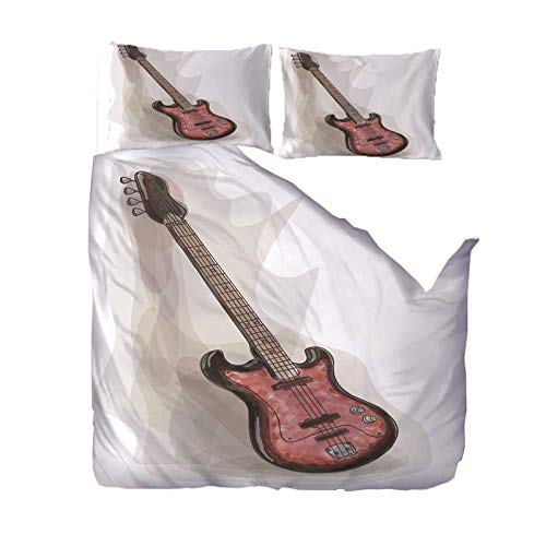 WPHRL Juego de Ropa de Cama 3 Piezas Poliéster Microfibr Guitarra eléctrica...