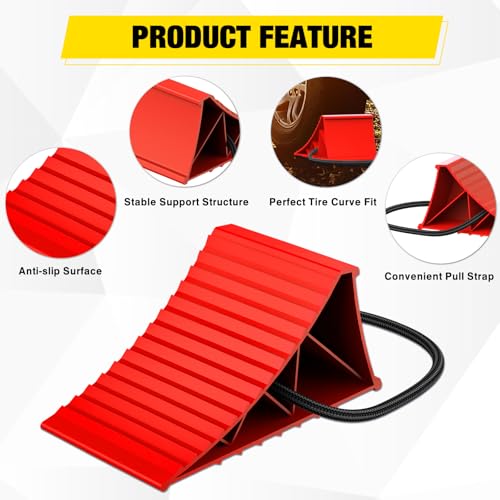 image for Nilight Wheel Chocks, Heavy Duty Wheel Stopper for Car, Truck, RV, Tra