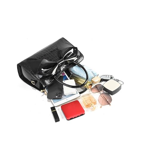Bolso Tote con relieve de cocodrilo y cierre de cremallera miniatura 5