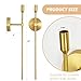 Gold Candle Sconces Long Wall Candle Holder, Set of 2 Large Wall Candle Sconce Modern Chic Home Decor for Bedroom, Dining Room, Living Room 23