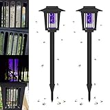 2 Pack Solar Bug Zapper Outdoor Solar Mosquito Zapper Powered Bug Zapper LED Mosquito Killer Light L
