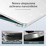 EooCoo Etui Kompatybilna z Macbook Air 15 cali,Lśniący Przezroczysty