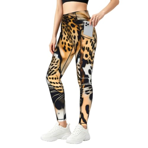 Leggings con estampado de leopardo para mujer en conjunto de fitness diario