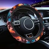 Palm Trees Sunset Beach Tropical Hawaii Steering Wheel Cover Car Accessories Cute for...