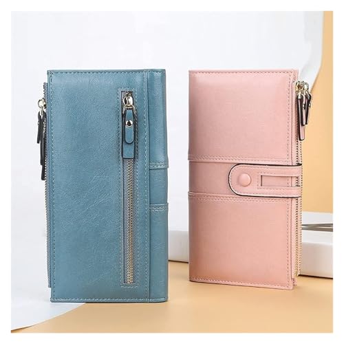 Card Bag,wallet, Card Bag,Fashion Women Wallets Long Leather Card Holder Female Clutch Purse Snap Zipper Wallet for Women(Blue) 6