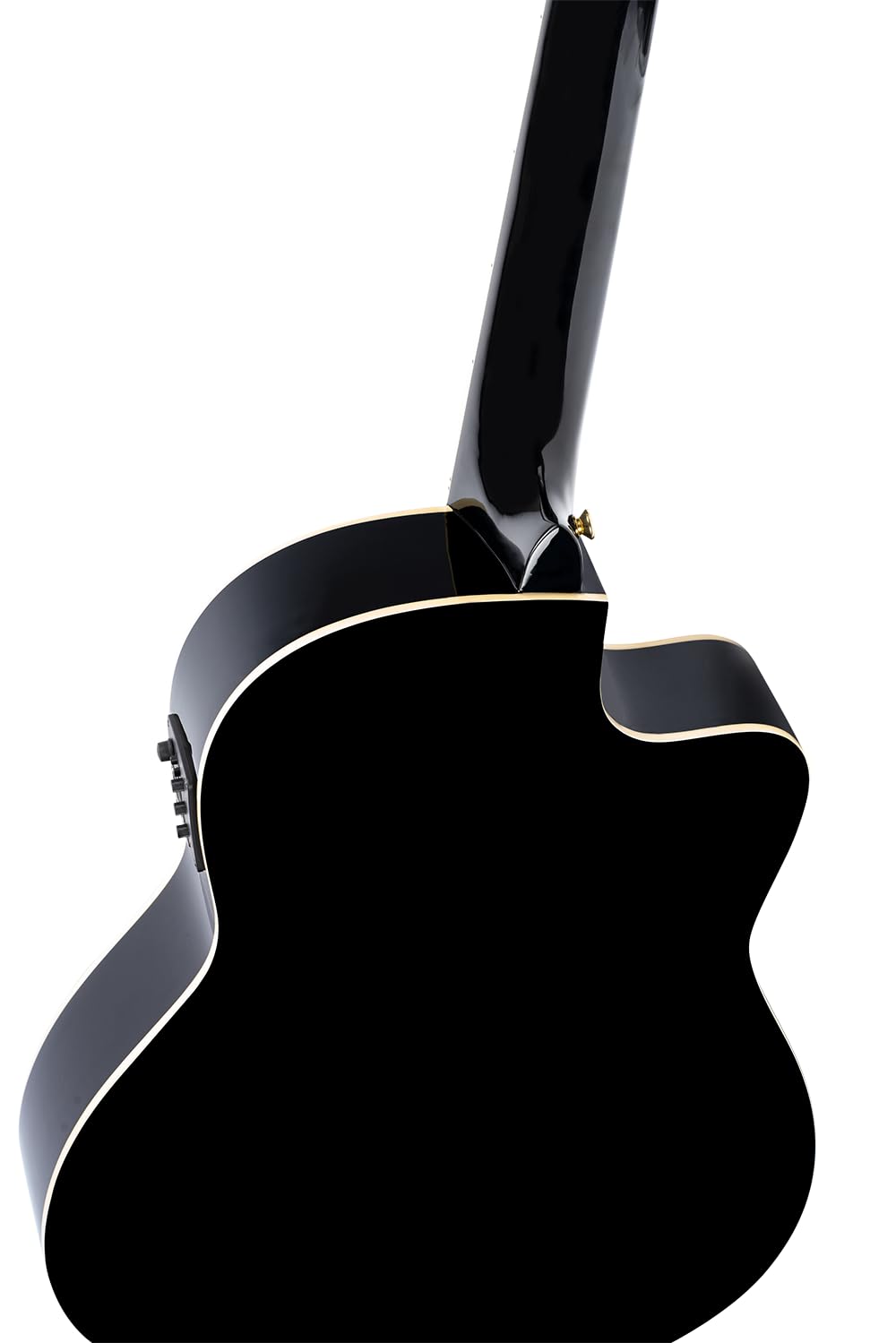 Ortega Rce145Lbk - Chitarra Elettrica Classica con Collo Sottile, per Mancini, con Foro di Risonanza