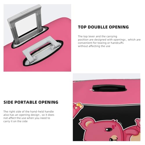 Travel Luggage Cover Cartoon Bear Suitcase Protector Elastic Washable Stretch Suitcase Protector Anti-Scratch Travel Suitcase Cover Fit 18-32 Inch Luggage4