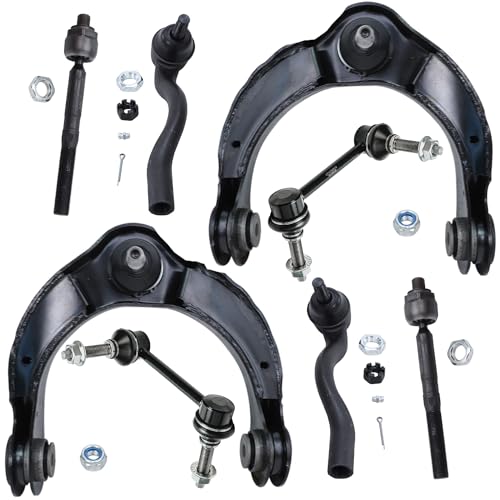 Detroit Axle - 8pc Front End Control Arms Kit for 11-15 Jeep Grand Cherokee Dodge Durango, 2 Upper Control Arms + Ball Joint 4 Tie Rod Ends 2 Sway Bars 2011 2012 2013 2014 2015 Replacement