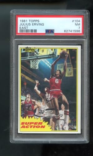 1981-82 Topps 104 Julius Erving Dr. J. PSA 7 Graded Basketball Card NBA Super Action SA East Philadelphia 76ers 1981-1982 81-82