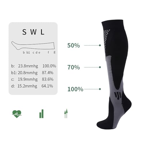 4/6 Pairs Compression Socks for Women Men Circulation-Best Support for Nurses,Running,Athletic,Travel2