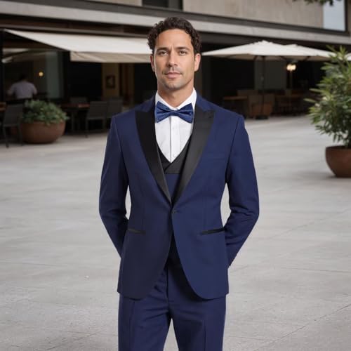 Mens Suits 3 Piece, Suits for Men Slim Fit Double Breasted Suit Men Wedding Business Prom Blazer Vest Pants Set3