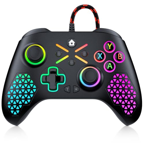 Lapezei RGB Wired Controller für Xbox Series S/X, Gamepad mit Xbox One, PC/Android/iOS, mit Back Buttons Marco, Turbo, Dual Vibration, 6-Axis Sensor, 3.5mm Audio Jack- Need to Upgrade