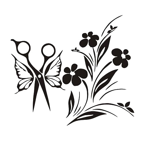 HOMSFOU 1pezzi Adesivo Per Parete Forbici Adesivo Decorativo Da Parete Decalcomania Da Per Saloni Di Bellezza Parrucchieri Vetrine e Ambienti Vari