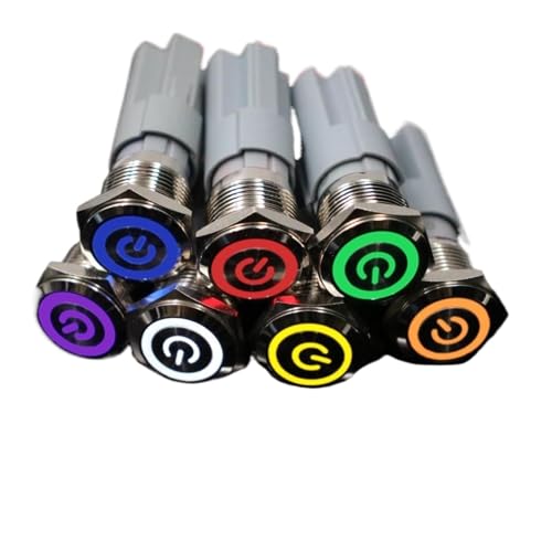 Interrupteur bouton-poussoir 16mm étanche LED orange 12V autobloquant métallique