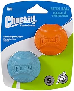 Chuckit! Fetch Dog Ball Durable Rubber Dog Toy Launcher Compatible Dog Chew Toy, Small, 2 Pack