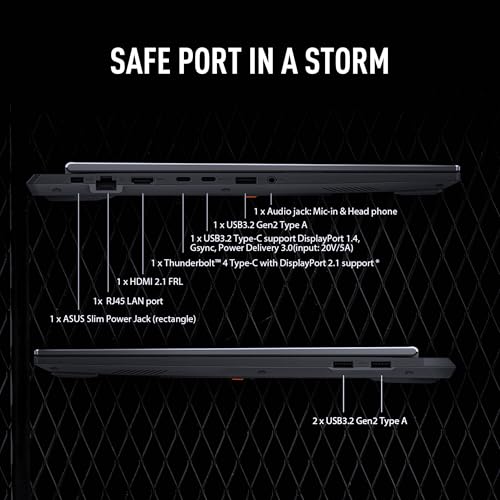 TUF F16 Gaming Laptop, NVIDIA RTX 5060 (Beat 4070), Intel 14th Core i7-14650HX, 16" 1920x1200 FHD+ 165Hz LCD antiriflesso, WiFi 6E, KB retroilluminato, 64 GB DDR5, 4 TB SSD, Windows 11 Pro - Notebook - Immagine 7