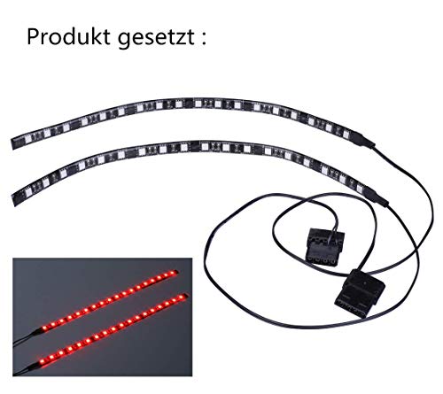 Preisvergleich Produktbild Miwatt PC-Innenbeleuchtung LED-Leiste für Modding PC-Gehäuse, Molex-Anschlussnetzteil, Rückseitenmagnet, 2X30cm (einfarbig, rot)