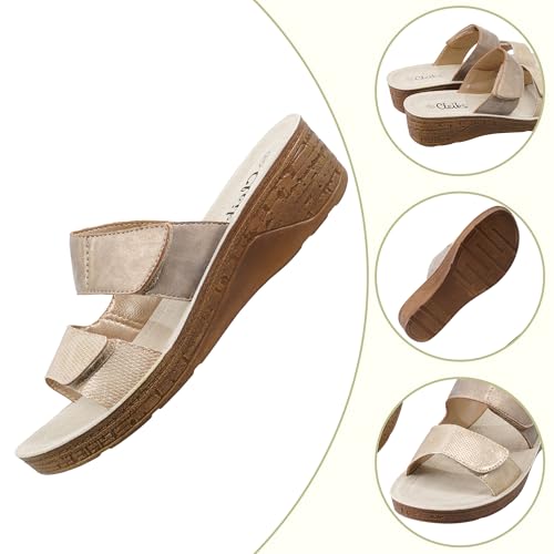 Sandales tongs larges femme avec semelle de soutien anatomique