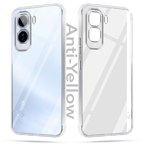 Image of Jkobi Lifetime Anti-Yellow Clear Back Cover Case for Vivo T5 Pro 5G (Sleek Hard Crystal | Shockproof and Camera Protection)