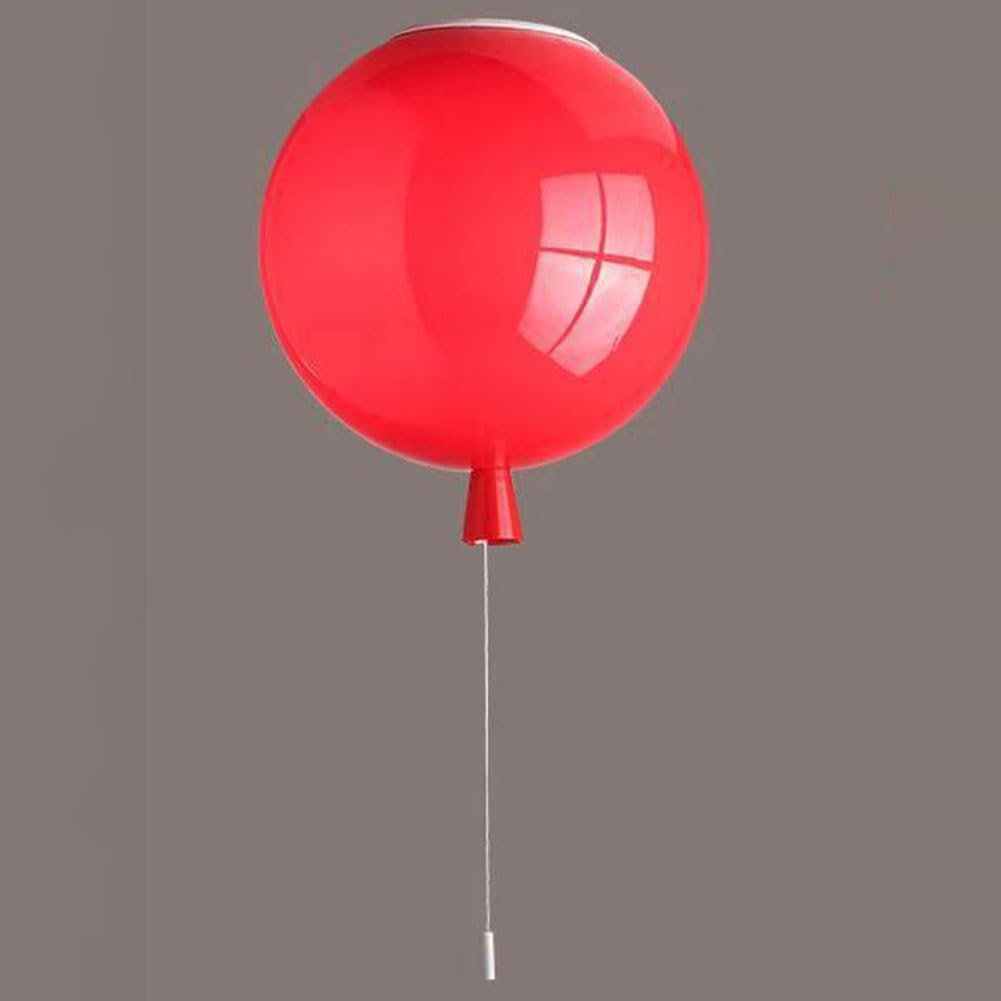 Kolorowa Balonowa Lampa Sufitowa Lampa do Pokoju Dziecięcego z Przełączaną Dekoracyjną Lampą Sufitową Nowoczesna Kreatywna Lampa Balonowa Kreskówka Chłopcy Dziewczynki Żyrandol,Red,25CM