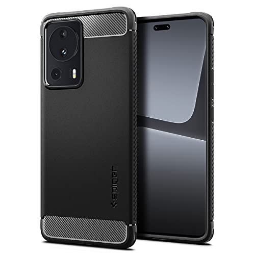 Image of Spigen Rugged Armor | Compatible with Xiaomi 13 Lite Back Cover Case [Flexible] [Air Cushion Protection] | TPU - Matte Black