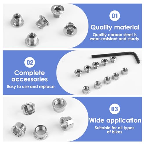 10 Kettenblattschrauben mit Innensechskant, Einzelne und Doppelte Kettenblattschrauben, Ersatzteile für MTB und Rennräder, Schrauben für Kettenblatt, Fahrrad Reparatur Zubehör