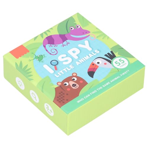 Generic Paquete de 55 Cartas de Juego de Animales para Edades de 3 Años en Adelante, Juguete de Aprendizaje Interactivo con Memoria Rápida para Cultivar Habilidades Prácticas, Efectos de Sonido para