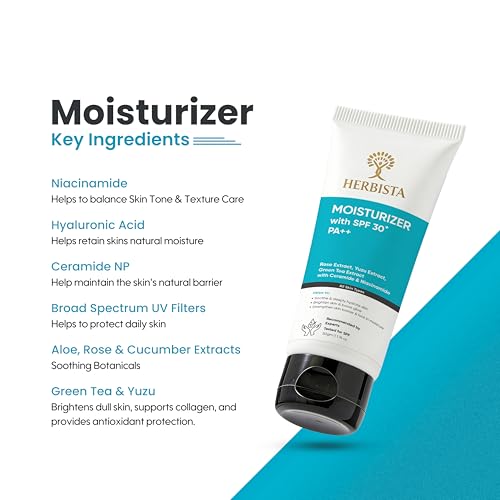 Image of Moisturizer with SPF 30+ PA++ | Botanical Barrier Care with Ceramide & Niacinamide, Enriched with Rose, Yuzu & Green Tea | Face & Body, Non-Comedogenic, Unscented