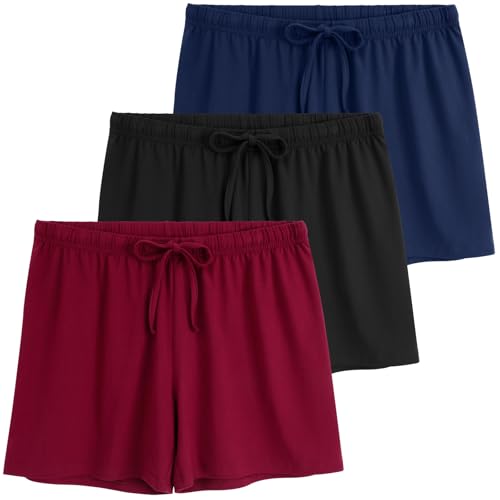 JOYLADY Womens 3-Pack Pajama Shorts with Drawstring for