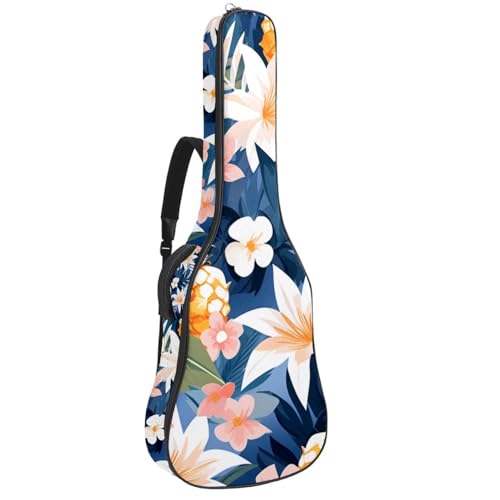 NUEAHEDN 40/41/42-inch Colored Pineapple Acoustic Guitar Bag With Adjustable Shoulder Strap And 2 Storage Bags. Guitar Bag With Back Hanging Loop, Electric, and Classical Guitars