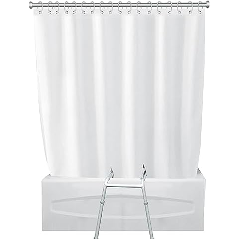Buzzlett Split Shower Curtain for Bath Sliding Transfer Benches: Elevate Your Shower Experience with The Accessible Transfer Bench Shower Curtain Specifically to Help Keep Water Off The Floor Cover