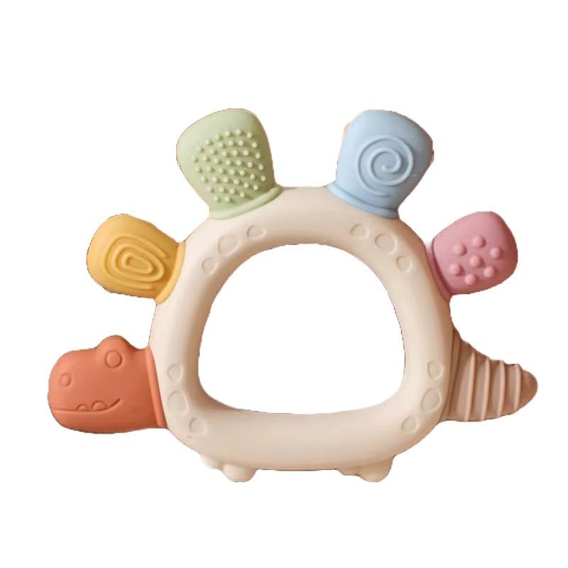 Baby Teether, Silicone, Food Grade, Dragon Design, Colorful, Soft Toy for Children's Teething Period