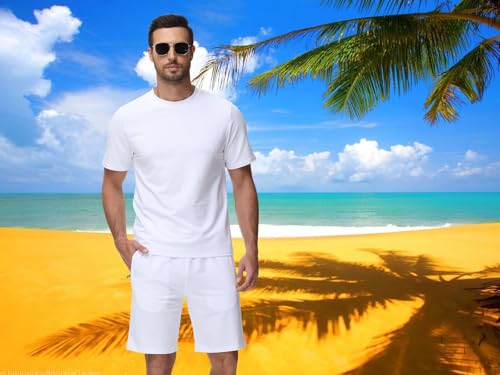 QPNGRP Men's Outfits Zipper Pocket Shorts and T-Shirt 2 Piece Set Sweatsuit2